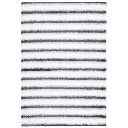 Safavieh 9 x 12 ft. Berber Shag Contemporary Rectangle Power Loomed Rug; Ivory & Grey BER557F-9